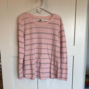Christopher & Banks • Pink Striped Long Sleeve Top